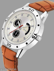 Alluring Men Blue Leather Analog Watch (Pack of 3)