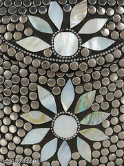 Shakuntala Textiles  Bridal Women's Antique Brass Purse Ethnic Handmade Metal Clutch Bag, party formal silver bag
