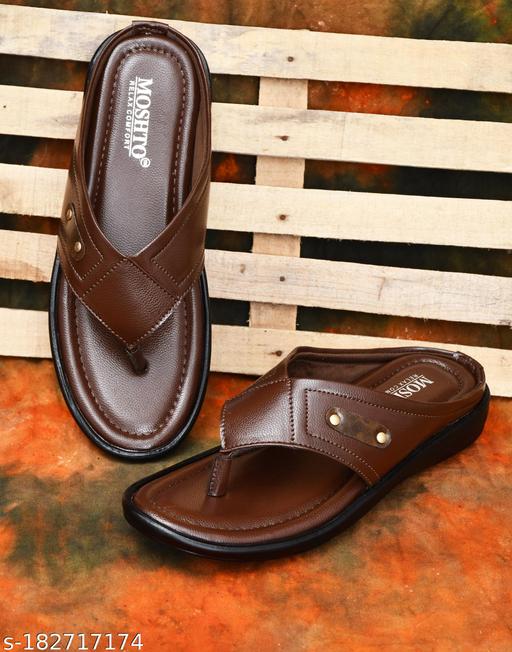 mens stylish slipper leather flip flop