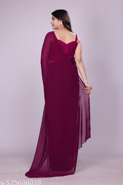 plain Georgette saree for womens