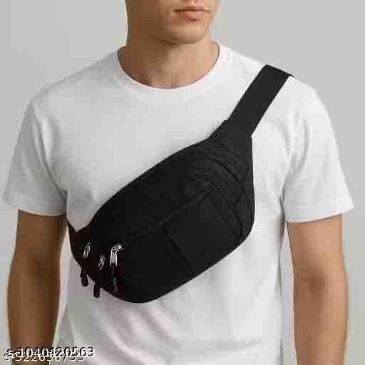 Waist Pack for Travel, Hiking & Sports – Unisex Zip Pouch Belt Bag for Phone, Money & Documents (Black)