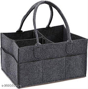 Diaper Caddy Bag for Baby Diaper Caddy Organizers - Felt Storage Mother Bags - for Diaper & Baby Wipes, Nursery Storage Foldable and Portable, 11.5x6x8 inches(Dark Grey)