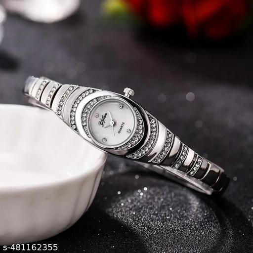 Fashion New Silver Chain and Silver Pearl Dial DB Small Analog Women's & Girl's Watch