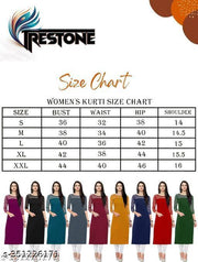 Polyster/Crepe fabric-Casual And Round-Neck 3/4 Length Sleeve Red Kurti (45"Inches)