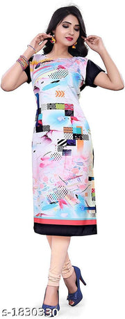 Polyster/Crepe fabric-Women Geometric Printed Kurti