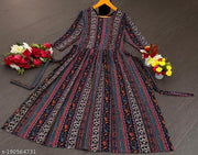 Polyster/Crepe fabric-Aakarsha Graceful Kurtis