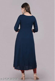 4 LA TKA  Blue  Embellished kurti woman,s