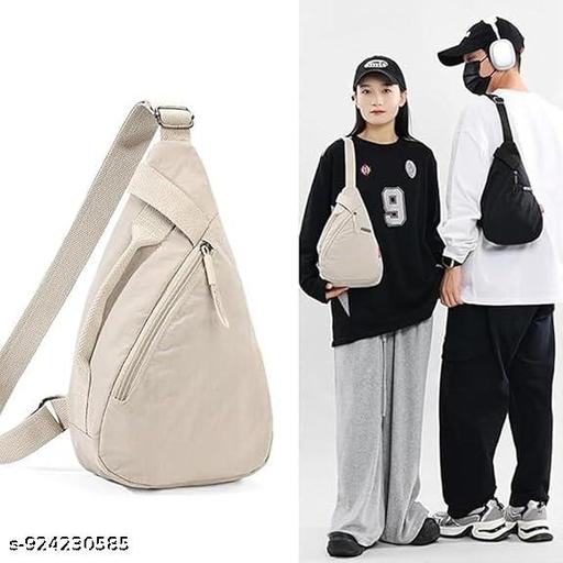 Casual Sling Bag, Shoulder Bag for Men and Women, Lightweight Crossbody Chest Bag, Travel Bag for Daily Commute and Outdoor Activities, Sling Shoulder Bag (Beige)