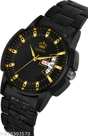 LIMESTONE All Black Day & Date Functioning Long Life Black Plated Chain HMTS Quartz Analog Watch - For Men ()