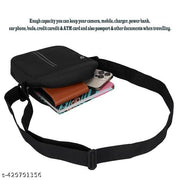 Zobex Trendy Nylon Black Sling Bag Cross Body Bag Travel Office Business Messenger one Side Shoulder Bag for Men and Women