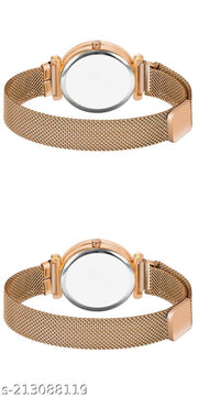 Luxury Studded Color New Mesh Magnet Buckle Starry sky Quartz Sparkling Magnetic Strap Magnet watch Red Girls and Women.