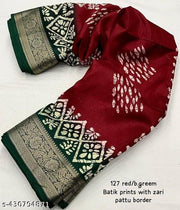 Batik Print Beautiful Silk Saree
