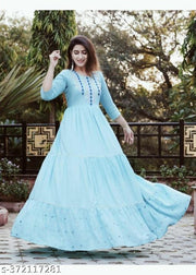 women 's EMBROIDERY  anarkali  kurti