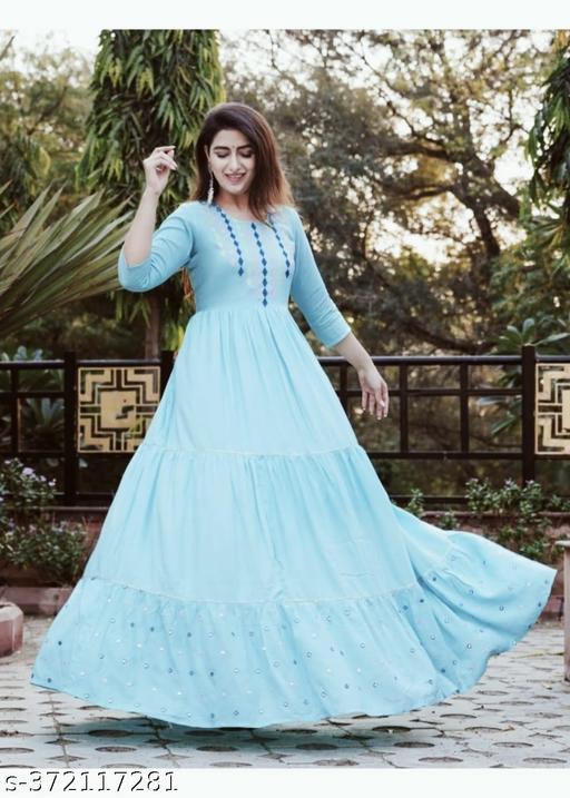 women 's EMBROIDERY  anarkali  kurti