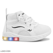 Fashion Stylish LED Light Shoes for Kids Girls and Boys (White)