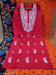 Lucknowi Chikankari Original gala booti miror work with free inner  Premium Quality