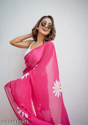 Sunflower print saree