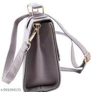 Elegant Light Grey Top Handle Crossbody Satchel Bag