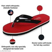 DOCTOR EXTRA SOFT Red-OR-D-19 Women's Orthopaedic Diabetic Comfort Daily Use Slippers & Flipflops