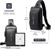 Sling Bag for Men Stylish Crossbody Backpack for Men & Women, Anti-Theft Chest Bag with USB Charging , Bags, Casual Shoulder Bag