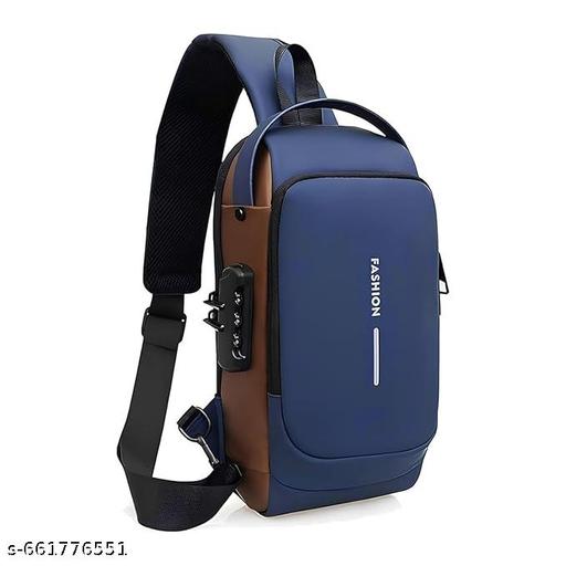 Men Stylish Crossbody Backpack, Anti-Theft Chest Bag with USB Charging Port, Messenger Bags, Casual Shoulder Bag