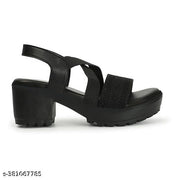 Kajmi Women Cross-Strap style Heel footwear wedges Block Chunky High Heel Ankle Elastic Strap Open Toe