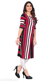 Women Printed Crepe Straight Kurti
