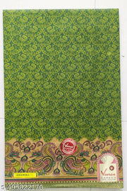 Women Soft Pure Cotton Printed Saree for Daily Wear/Office Wear without Blouse Piece