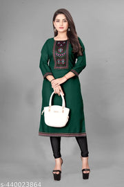 Desigener Kurti New Collection Cotton Blend Stylish New Trendy Embroidered Pattern Casual Kurta for Girls & Women