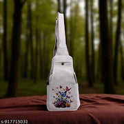 Eco-Friendly Canvas Sling Bag with Colorful Butterfly & Floral DTF Print