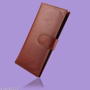 SHAMRIZ Unisex Leather Long Wallet – Stylish, RFID-Protected Cardholder with Zipper Pocket & Magnetic Snap Closure – Premium Genuine Leather for Men & Women