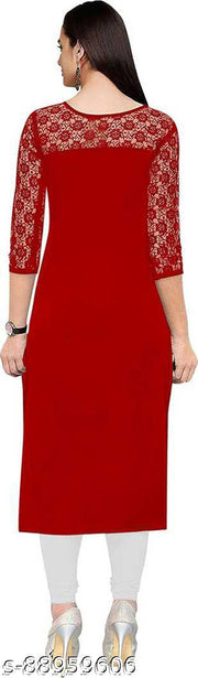 Polyster/Crepe fabric-Casual Round-Neck 3/4th Length Sleeves (45"Inches)