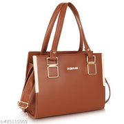 FOMMIL Ladies Handbag, Elegant Tan Sling Bag with Gold Hardware, Shoulder Strap