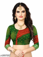 KANOODA prints Bandhani Georgette Multicolor Lace border Saree With Blouse