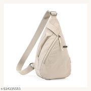 Casual Sling Bag, Shoulder Bag for Men and Women, Lightweight Crossbody Chest Bag, Travel Bag for Daily Commute and Outdoor Activities, Sling Shoulder Bag (Beige)