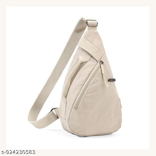 Casual Sling Bag, Shoulder Bag for Men and Women, Lightweight Crossbody Chest Bag, Travel Bag for Daily Commute and Outdoor Activities, Sling Shoulder Bag (Beige)