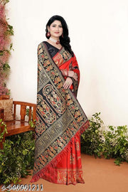 Cotton Silk Jacquard Saree with Unstitched Blouse
