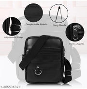 WAJI VA Sling Cross Body Travel Office Nylon Padded Cross Body Messenger Sling Bag Travel Office One Side Shoulder Bag For Men Women Messenger Bag  Black  Pack 1