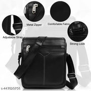 Mens Shoulder Bag Messenger Bag Travel Business Waterproof Crossbody Pack Chest Sling Bag Satchel Side Phone Bag Casual Handbag with Adjustable Strap for Men Working Shopping Daily Use Black
