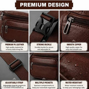 Waist Bag for Men Tan Brown Faux Leather / PU Leather Waist Bag for Men & Women | Stylish Belt Bag | Travel & Daily Use