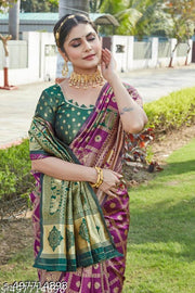 cotton silk jacquard saree with unstitched blouse