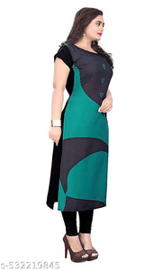 Women's and Girls Digital Print Crepe Aline Straight kurti new arrival