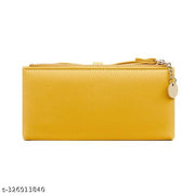 Alexvyan Yellow Long Belt Design Bi-Fold Women's Purse Wallet Card Organizer Female Hand Purse Clutch Women/Ladies/Girls Wallets 12 Card Holder 3 Long Pocket -1 Zipper Long Coin Pocket