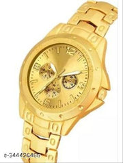 WATCH FOR MEN Analog Watch - For Men ROSRA GOLD WATCH FOR MEN WITH CLASSY GOLDEN CHAIN WOMEN WATCH