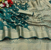 DHYEY FASHION's Latest Fancy Organza Banarasi Jacquard Self Designed Silk Saree