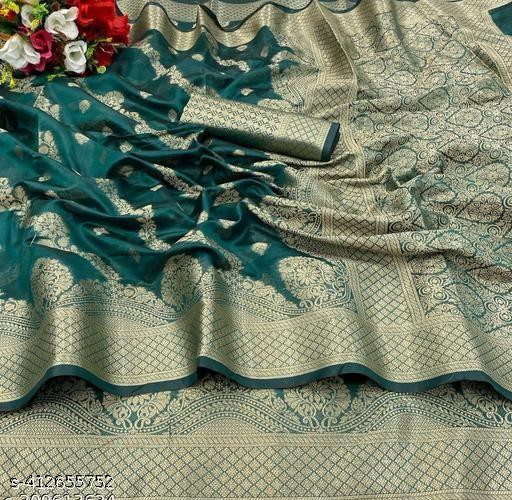 DHYEY FASHION's Latest Fancy Organza Banarasi Jacquard Self Designed Silk Saree