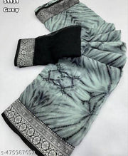 Trendy designer shibori print saree with blouse