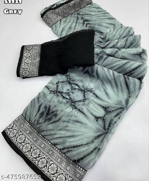 Trendy designer shibori print saree with blouse