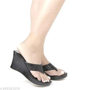 Wedding Party Wedges Black Flatform Heels Sandals For Women And Party Girls