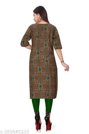 Women Crepe Fabric Printed Straight Kurti, Size -S, M, L, XL, XXL, 2XL, XXXL, 3XL, 4XL, 5XL ( New Arrival New Design Fashionable Kurti Combo of 2)
